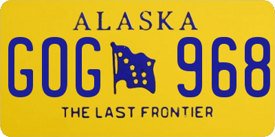 AK license plate GOG968