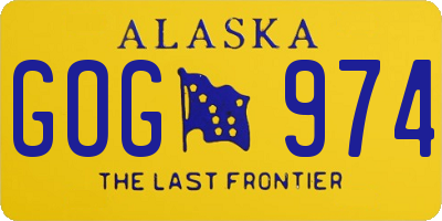 AK license plate GOG974
