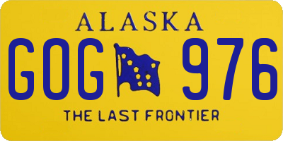 AK license plate GOG976
