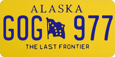 AK license plate GOG977