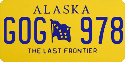 AK license plate GOG978