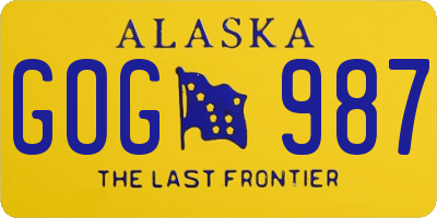 AK license plate GOG987