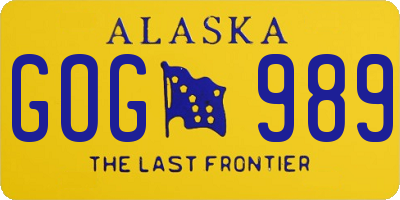AK license plate GOG989
