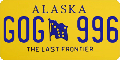 AK license plate GOG996