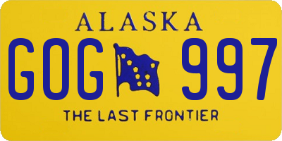 AK license plate GOG997