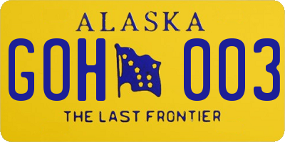 AK license plate GOH003