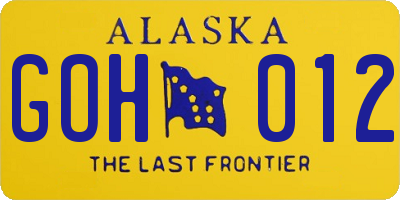 AK license plate GOH012
