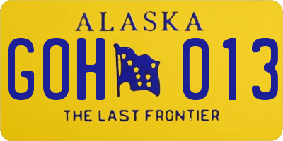AK license plate GOH013