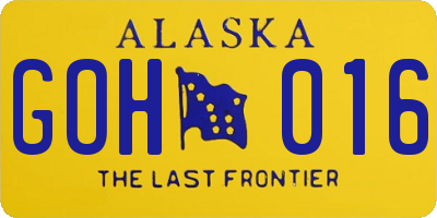 AK license plate GOH016
