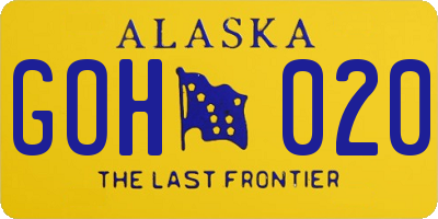 AK license plate GOH020