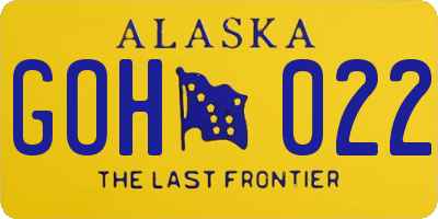 AK license plate GOH022