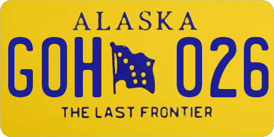AK license plate GOH026