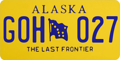 AK license plate GOH027