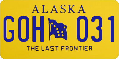 AK license plate GOH031