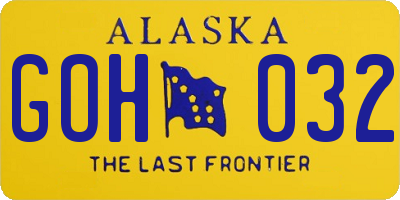 AK license plate GOH032