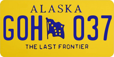 AK license plate GOH037