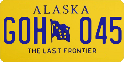 AK license plate GOH045