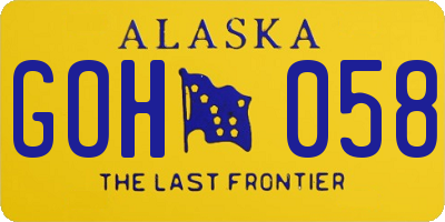 AK license plate GOH058