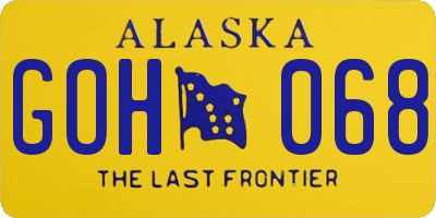 AK license plate GOH068