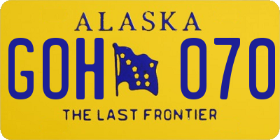 AK license plate GOH070