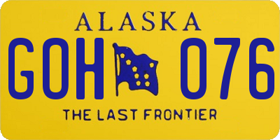 AK license plate GOH076