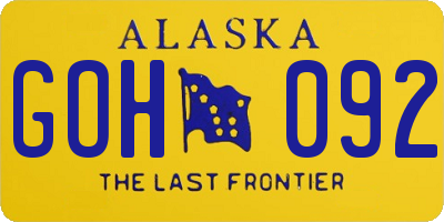 AK license plate GOH092
