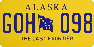 AK license plate GOH098