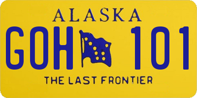 AK license plate GOH101