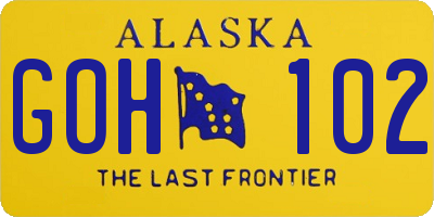 AK license plate GOH102