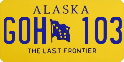 AK license plate GOH103