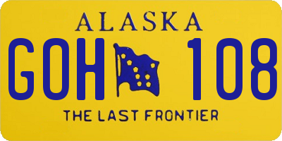 AK license plate GOH108