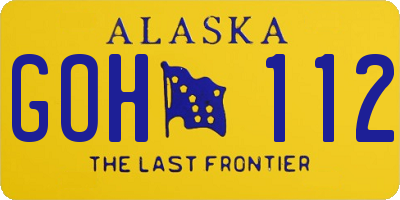 AK license plate GOH112
