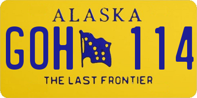 AK license plate GOH114
