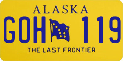 AK license plate GOH119