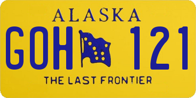 AK license plate GOH121