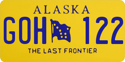 AK license plate GOH122