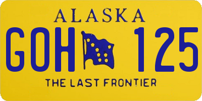 AK license plate GOH125