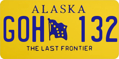 AK license plate GOH132