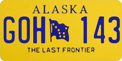 AK license plate GOH143