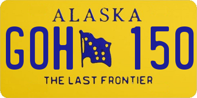 AK license plate GOH150