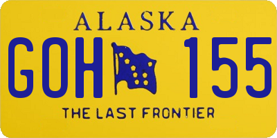 AK license plate GOH155