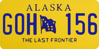 AK license plate GOH156