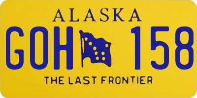 AK license plate GOH158