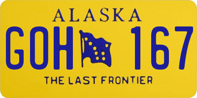AK license plate GOH167