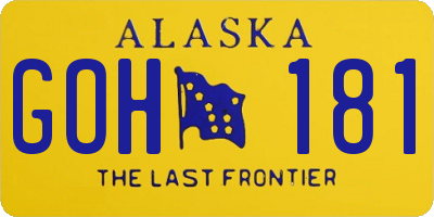 AK license plate GOH181