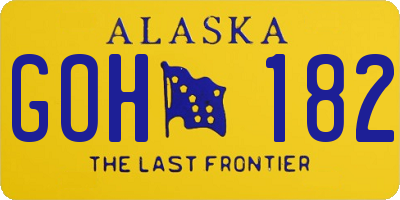 AK license plate GOH182