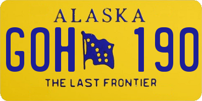AK license plate GOH190