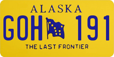 AK license plate GOH191