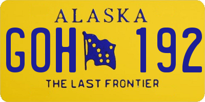 AK license plate GOH192