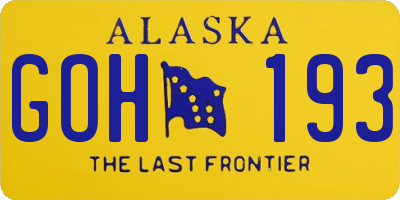 AK license plate GOH193